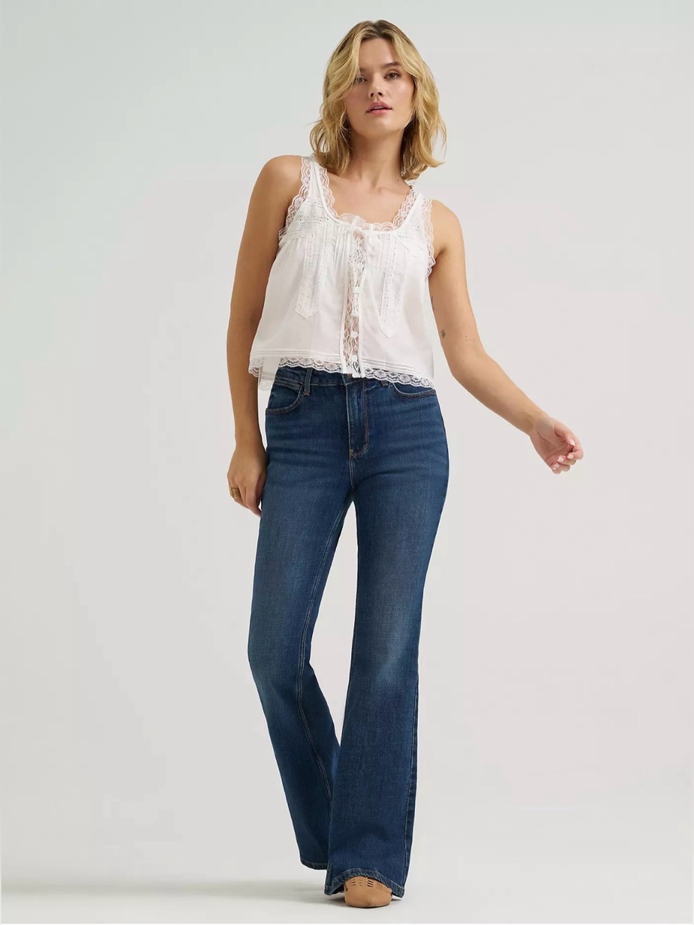 Wrangler Women’s Fierce High Rise Flare - Brockton Dark Wash 6x32